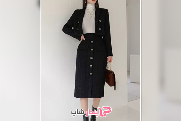کیف مجلسی مشکی با کت و دامن مجلسی