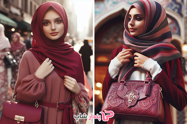 ست کردن کیف زرشکی با روسری