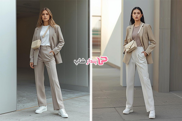 استایل اسپرت با کتوشلوار زنانه و کیفهای راحت و شیک