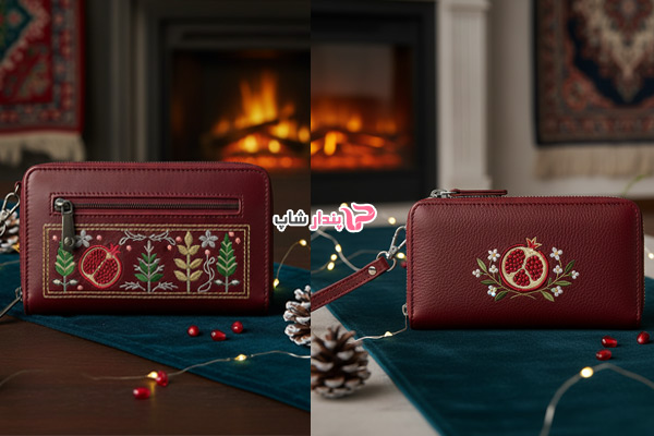 کیف پول وارداتی گلدوزی