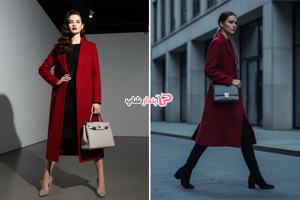 تضاد جذاب و چشمگیر با ترکیب طوسی و قرمز آلبالویی