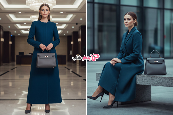 ظاهر کلاسیک و جذاب ست رنگ طوسی و آبی نفتی