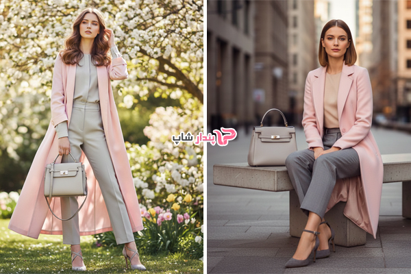 ترکیب ملایم و شیک رنگ طوسی و صورتی پاستلی