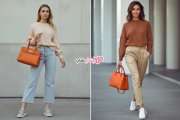 کیف نارنجی مناسب خانم ها روشن پوست و پوست تیره