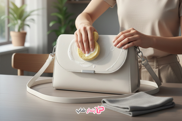 تمیز کردن کیف سفید چرم مصنوعی
